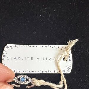 Silver and Blue Eye Ring